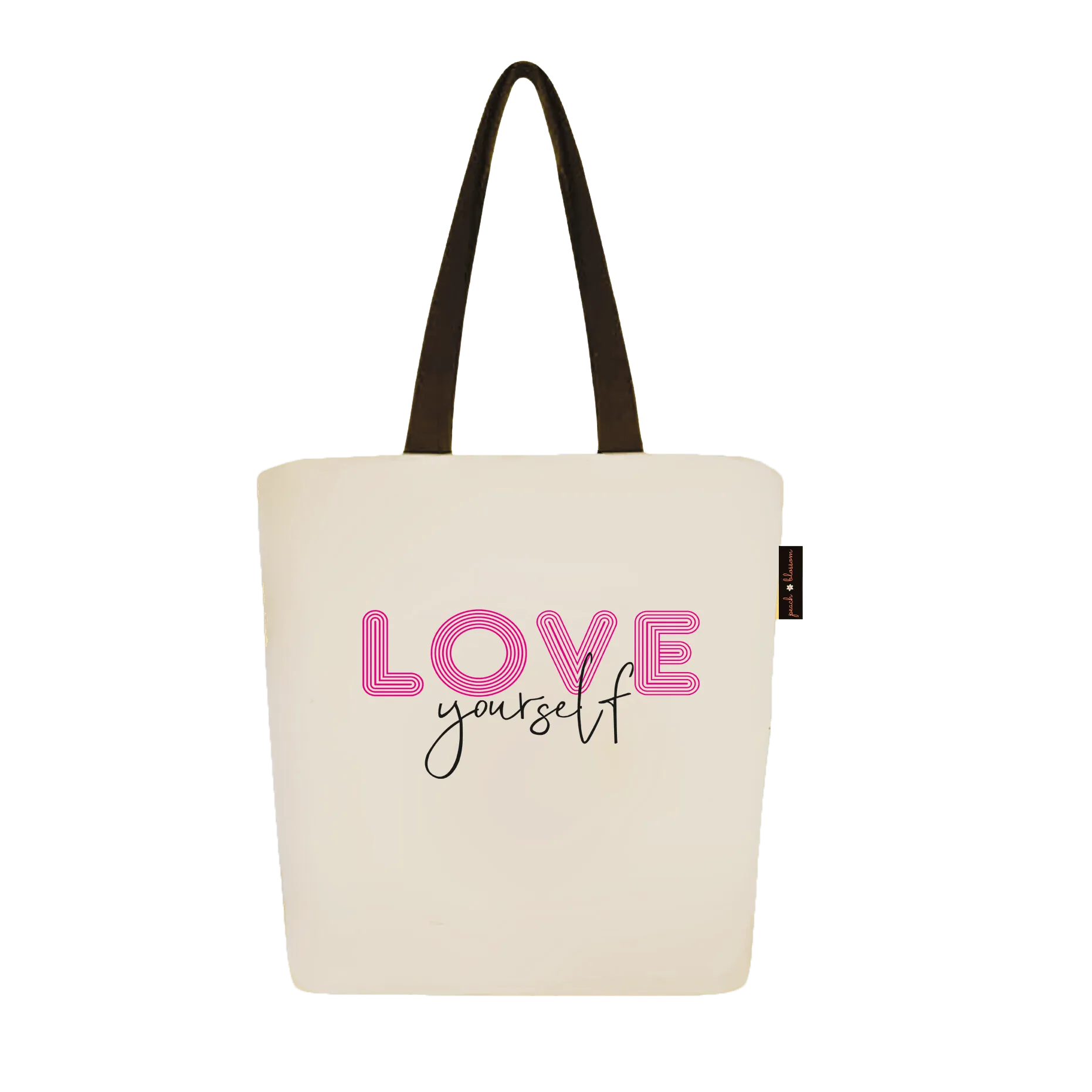 Peach Blossom Women's Cotton Printed Tote Bag With Zipper and Pouch | Pack Of 2 Combo