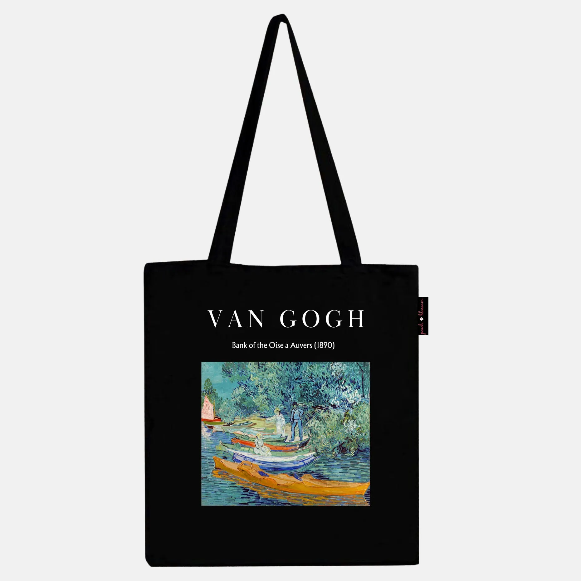 Peach Blossom Women's Cotton Printed Tote Bag With Zipper and Pouch