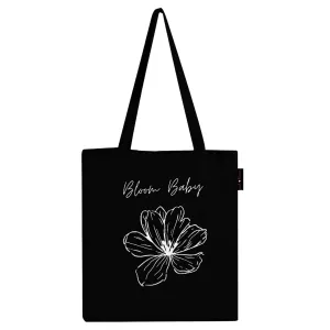 Peach Blossom Women's Cotton Printed Tote Bag With Zipper and Pouch
