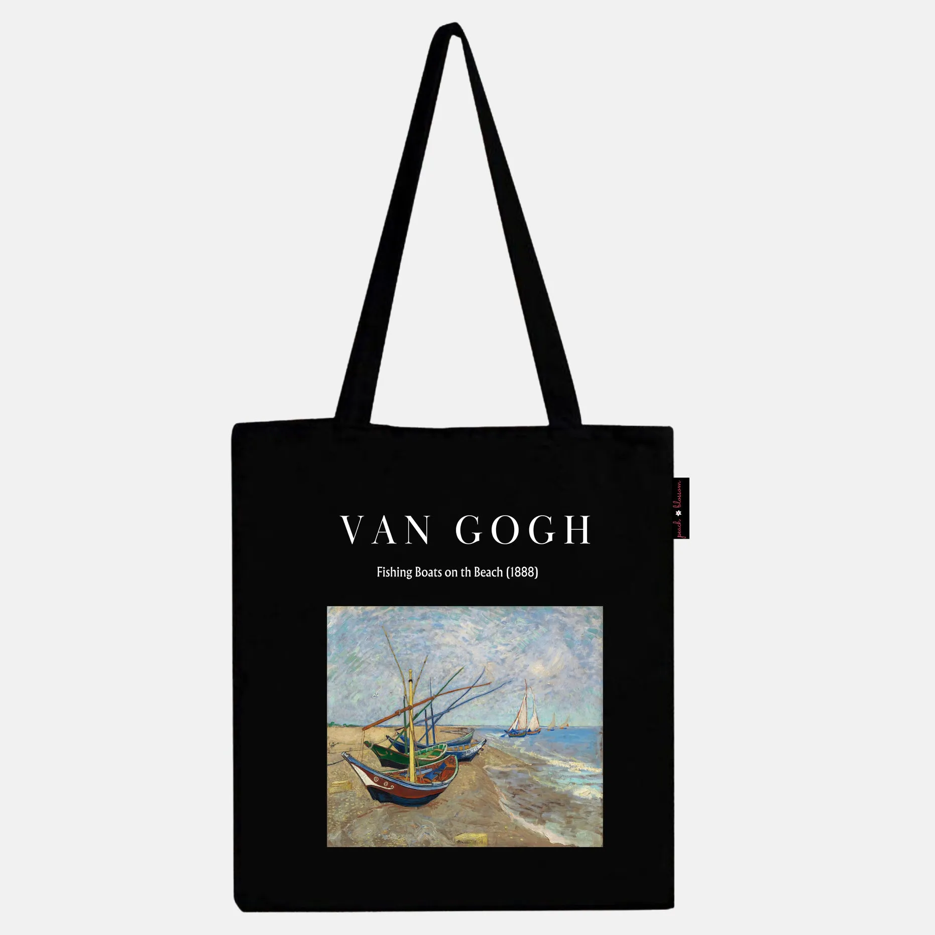 Peach Blossom Women's Cotton Printed Tote Bag With Zipper and Pouch