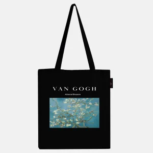 Peach Blossom Women's Cotton Printed Tote Bag With Zipper and Pouch