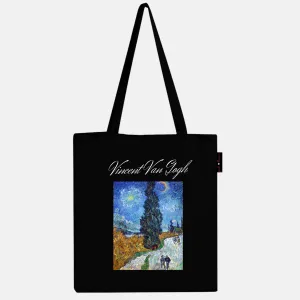 Peach Blossom Women's Cotton Printed Tote Bag With Zipper and Pouch