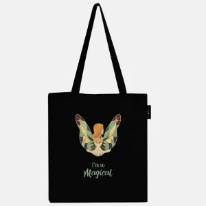 Peach Blossom Women's Cotton Printed Tote Bag With Zipper and Pouch