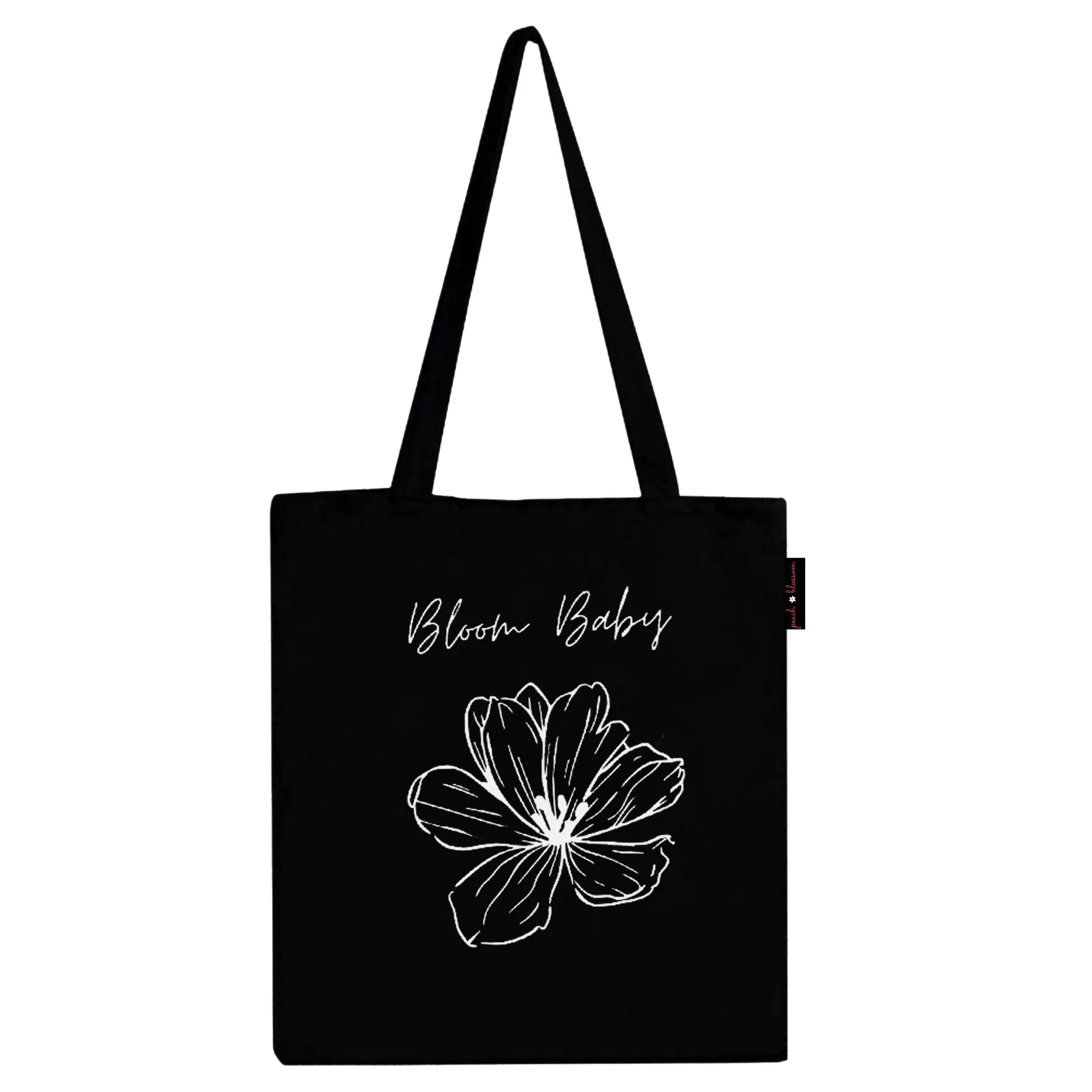 Peach Blossom Women's Cotton Printed Tote Bag With Zipper and Pouch