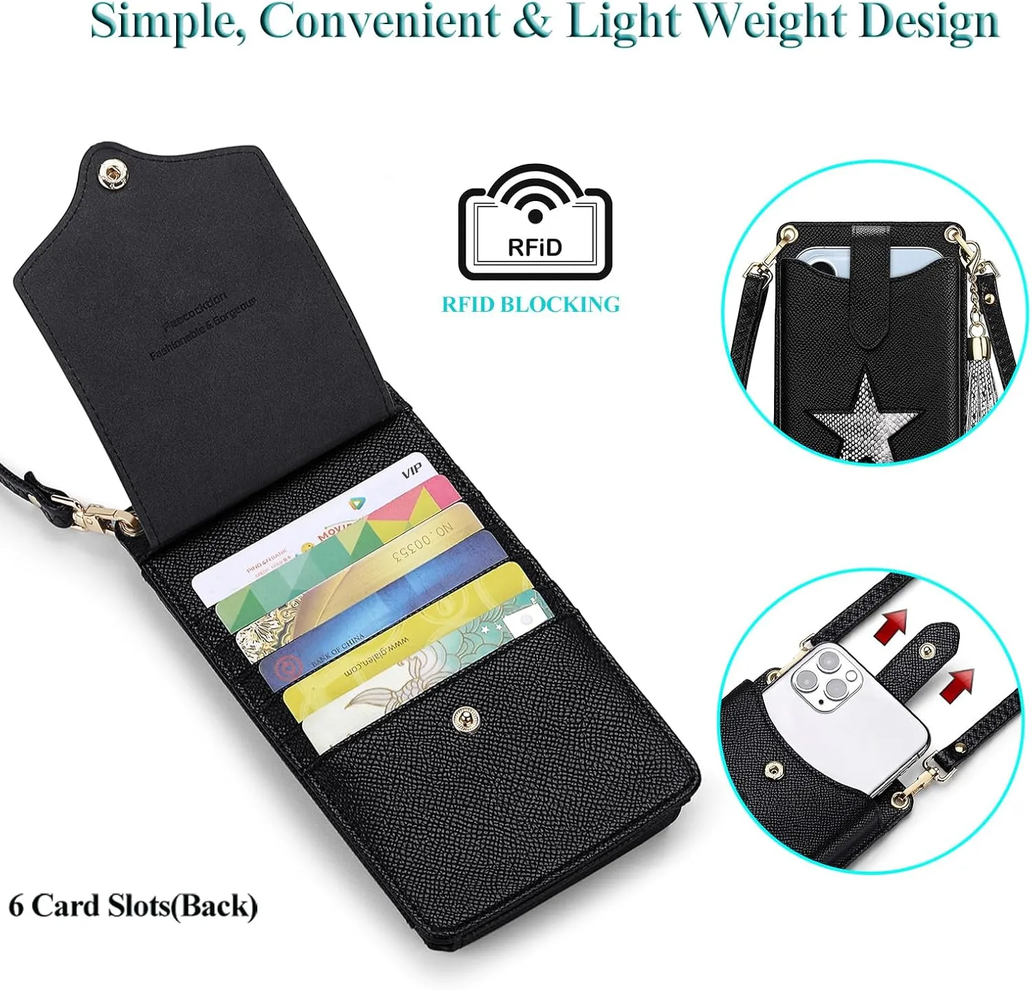 Peacocktion Small Crossbody Cell Phone Purse for Women, Lightweight Mini Small Crossbody Bags for Women with Card Slots
