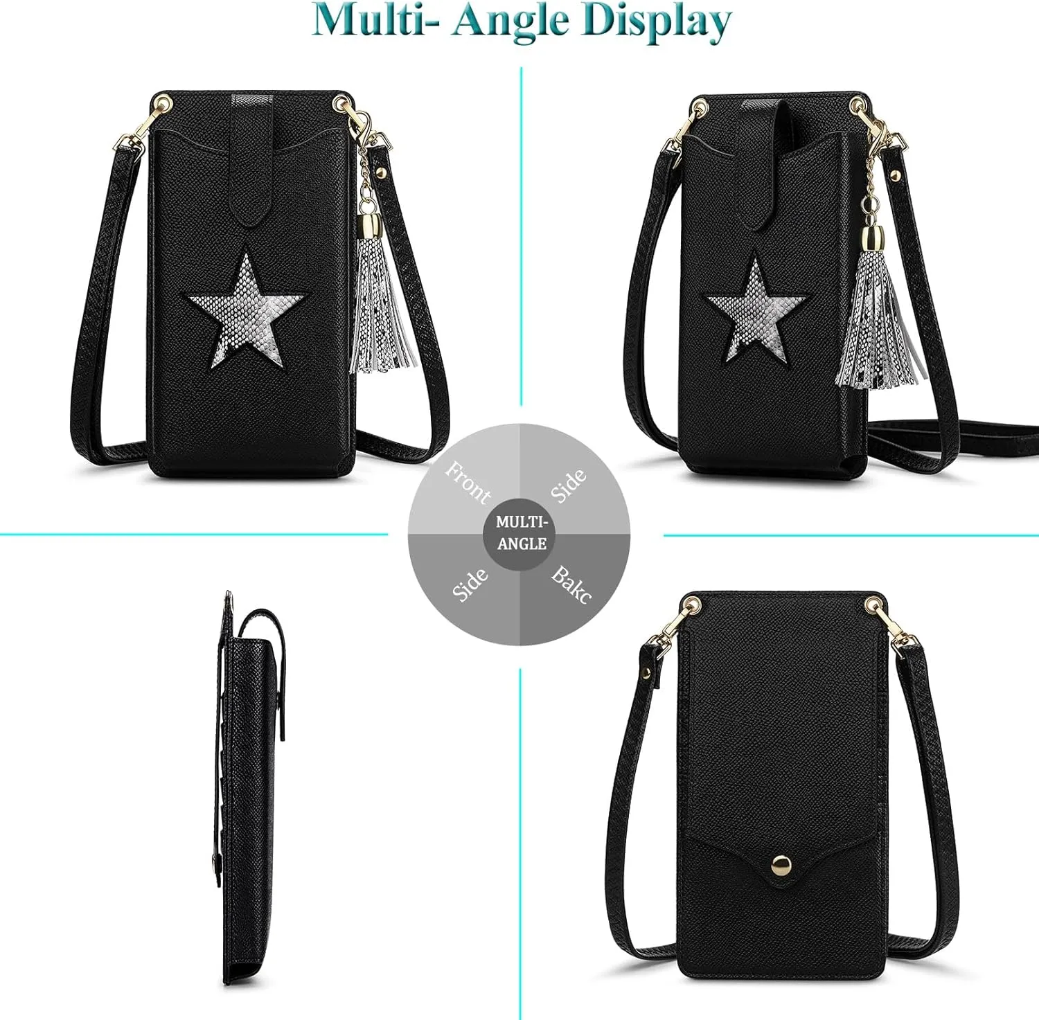 Peacocktion Small Crossbody Cell Phone Purse for Women, Lightweight Mini Small Crossbody Bags for Women with Card Slots