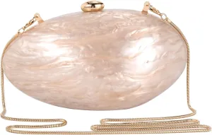 Pearl Clutch Purses For Women,Shell Acrylic Handbags Evening Bag Purse Small Shoulder Crossbody Bags Wedding Designer
