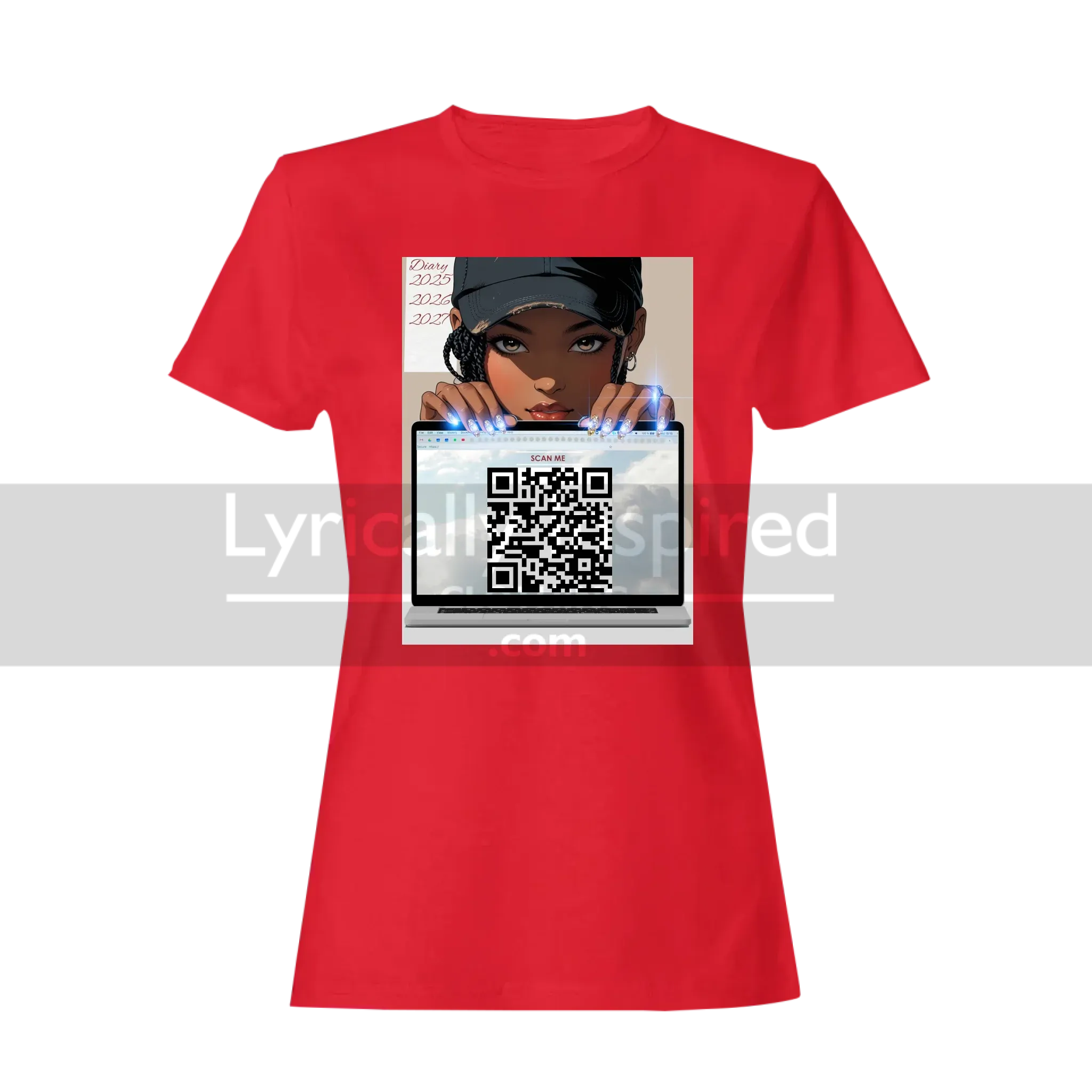 Personalised CEO or MUMTREPRENEUR QR CODED Anime Style Printed T Shirt. Start Generating Yours With Our Facility and Your URL. 
(Theme: "Not just a pretty face, I run my own business!")