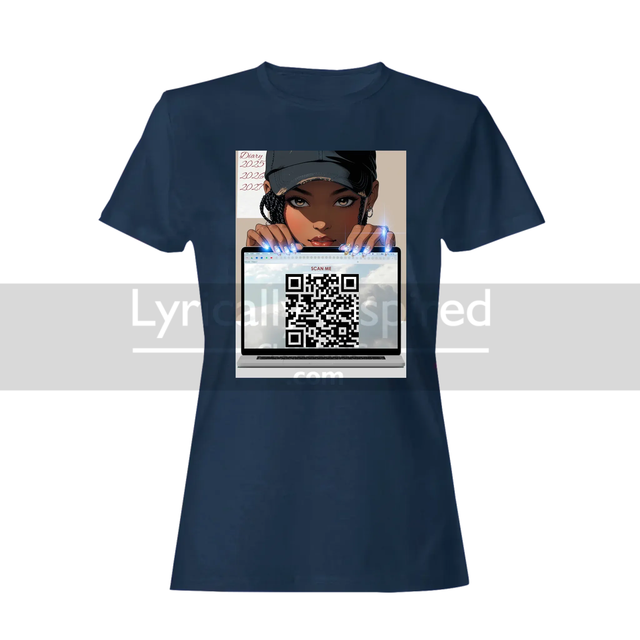 Personalised CEO or MUMTREPRENEUR QR CODED Anime Style Printed T Shirt. Start Generating Yours With Our Facility and Your URL. 
(Theme: "Not just a pretty face, I run my own business!")