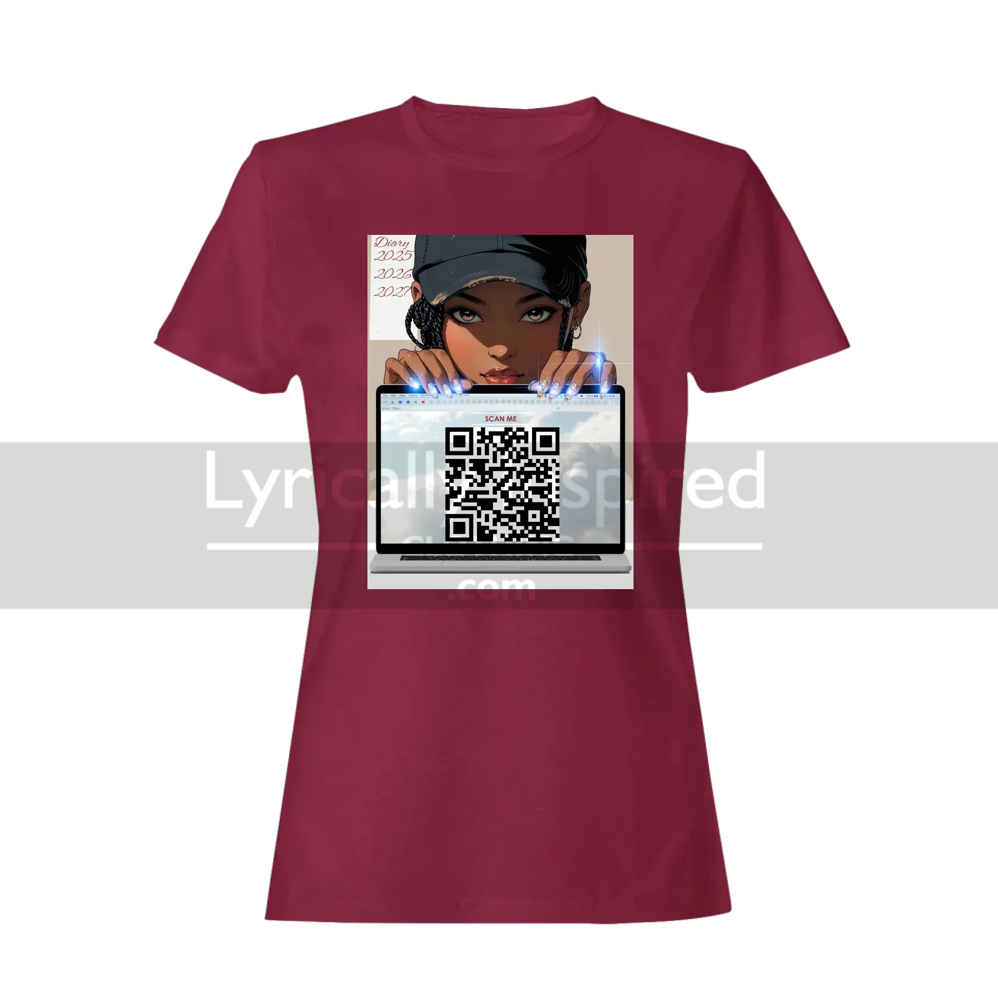 Personalised CEO or MUMTREPRENEUR QR CODED Anime Style Printed T Shirt. Start Generating Yours With Our Facility and Your URL. 
(Theme: "Not just a pretty face, I run my own business!")