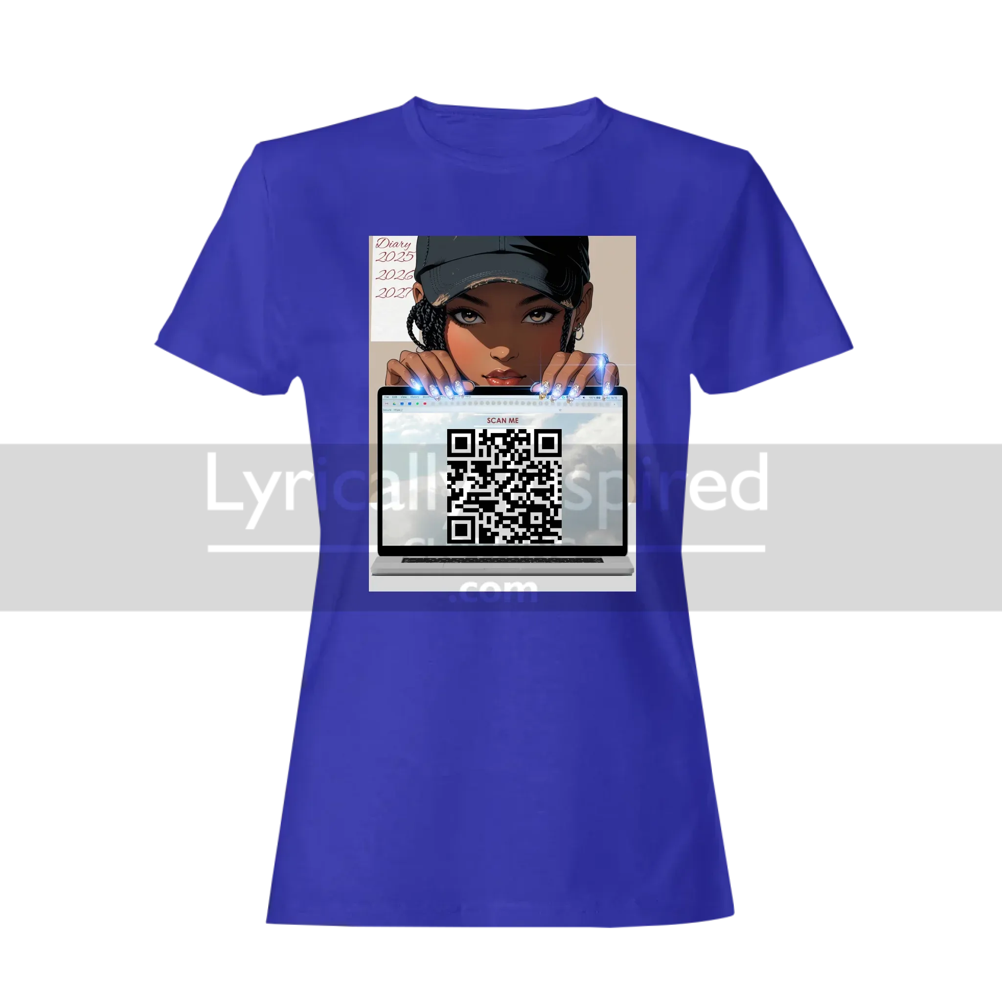 Personalised CEO or MUMTREPRENEUR QR CODED Anime Style Printed T Shirt. Start Generating Yours With Our Facility and Your URL. 
(Theme: "Not just a pretty face, I run my own business!")