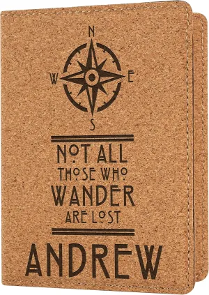 Personalized Passport Holder, 10 Color Leatherette Passport Cover for Women and Men, Custom Travel Accessories, Travel Wallet, Family Passport Wallet, Travel Gifts - Cork