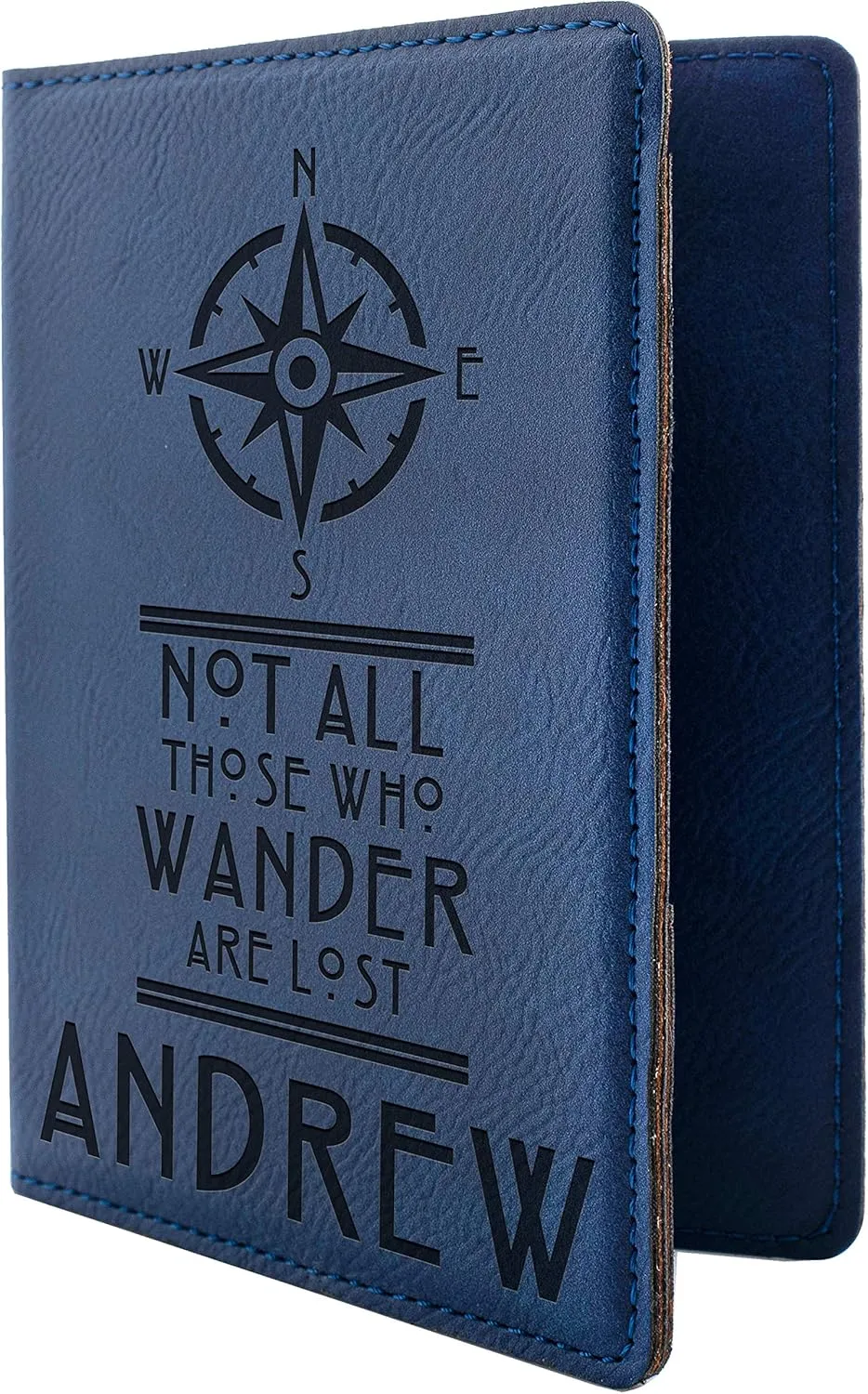 Personalized Passport Holder, Leatherette Passport Cover for Women and Men, Custom Travel Accessories, Travel Wallet, Family Passport Wallet, Travel Gifts - Blue