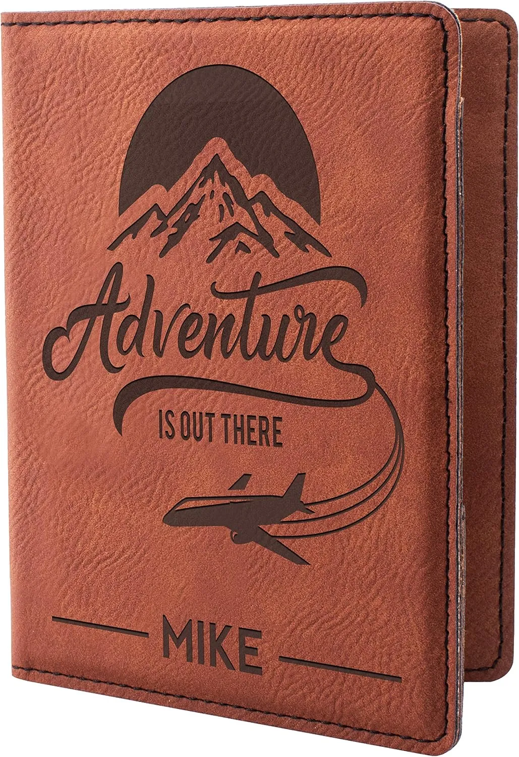 Personalized Passport Holder, Leatherette Passport Cover for Women and Men, Custom Travel Accessories, Travel Wallet, Family Passport Wallet, Travel Gifts - Rawhide Brown