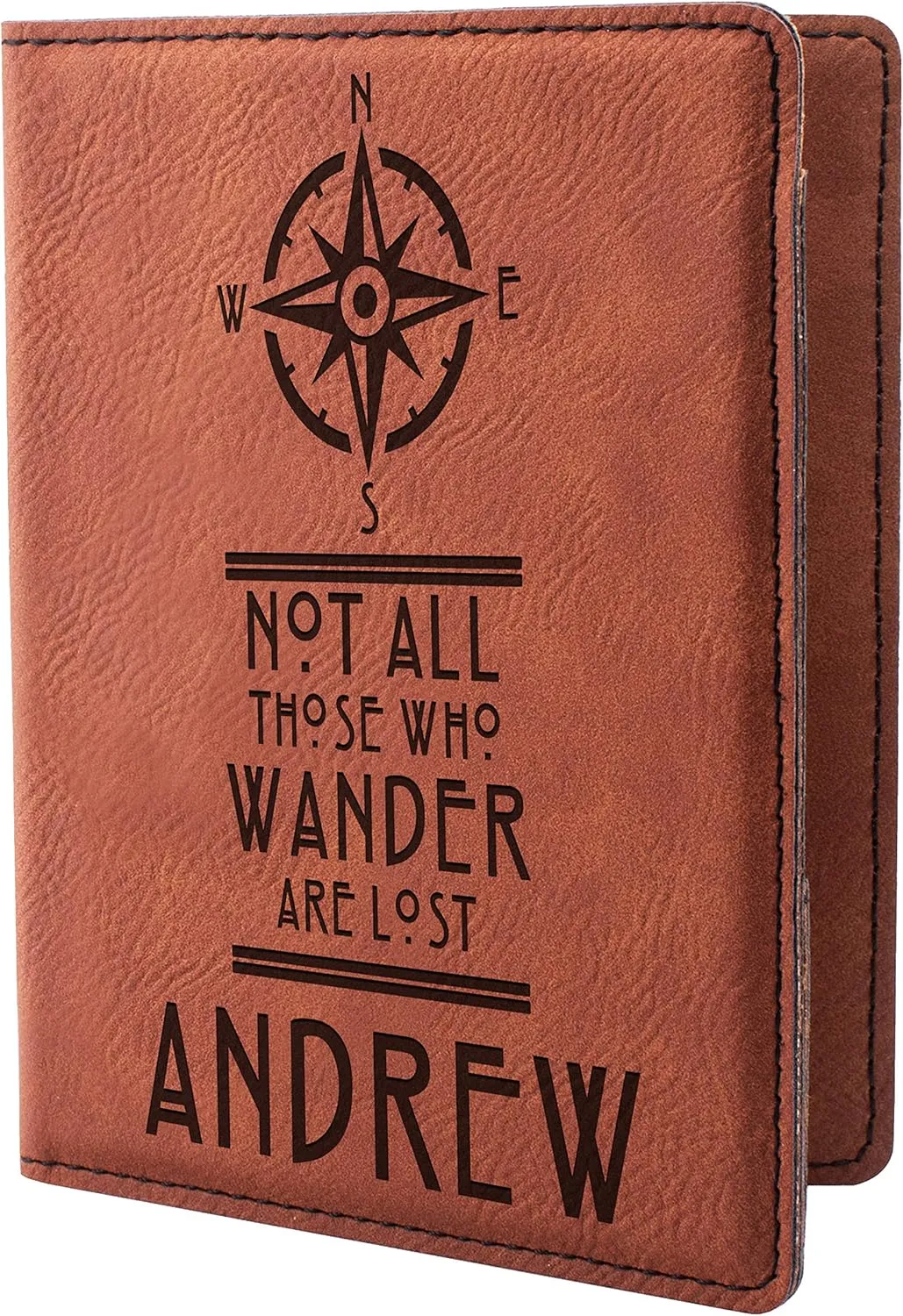 Personalized Passport Holder, Leatherette Passport Cover for Women and Men, Custom Travel Accessories, Travel Wallet, Family Passport Wallet, Travel Gifts - Rawhide Brown