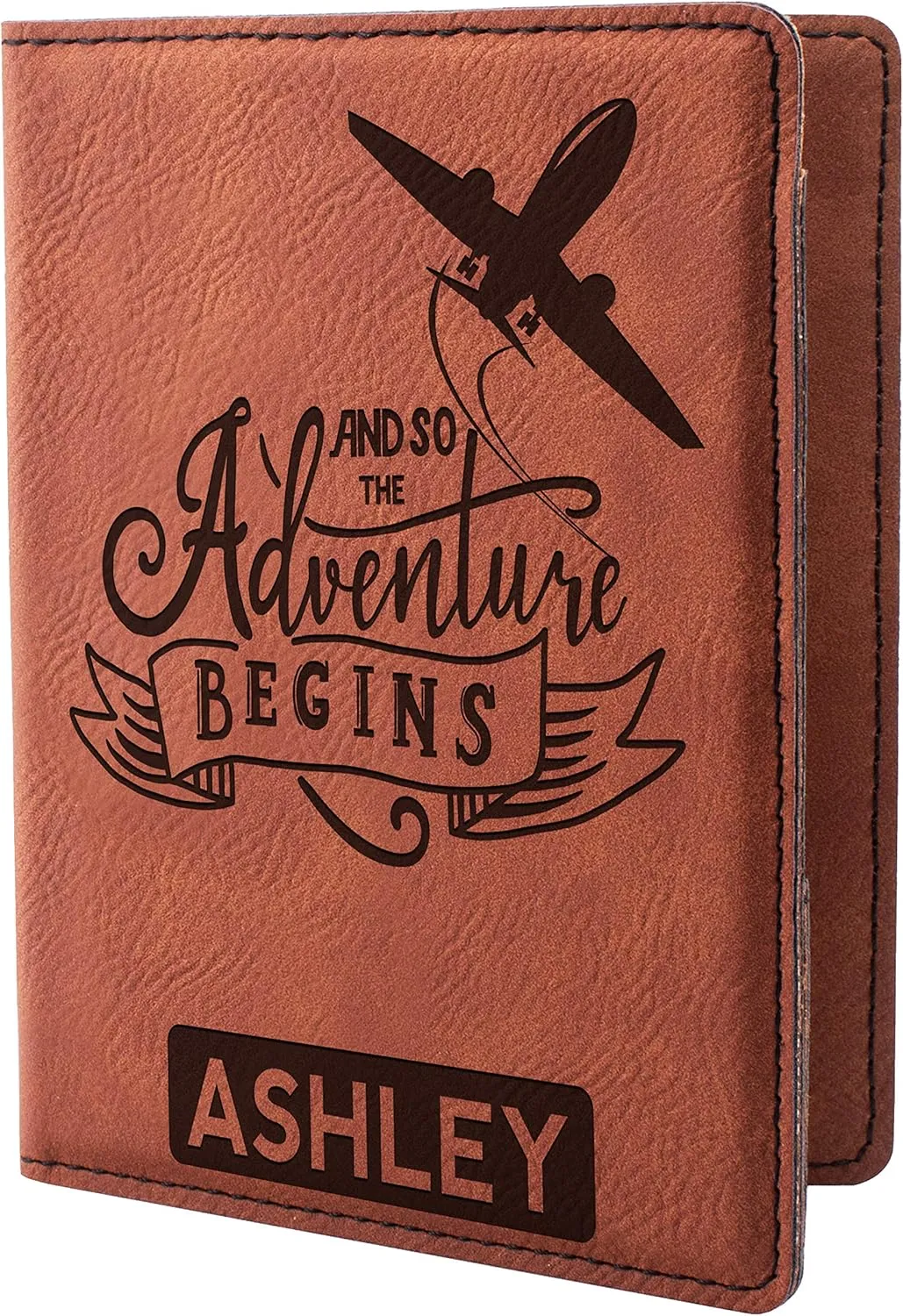 Personalized Passport Holder, Leatherette Passport Cover for Women and Men, Custom Travel Accessories, Travel Wallet, Family Passport Wallet, Travel Gifts - Rawhide Brown