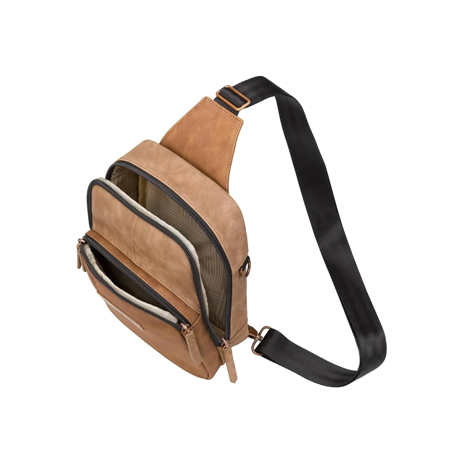 Petunia Pickle Bottom Criss-Cross Sling Bag, Crossbody for Women and Men, Adjustable Straps for a Custom-Fit, Spacious Main Pocket, Perfect for Travel & Everyday Use (Brioche)
