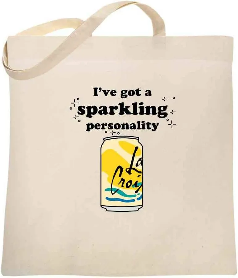 Pop Threads Ive Got a Sparkling Personality Funny Seltzer Canvas Tote Bag