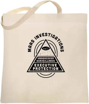 Pop Threads Mars Investigations Retro Noir Detective Canvas Tote Bag