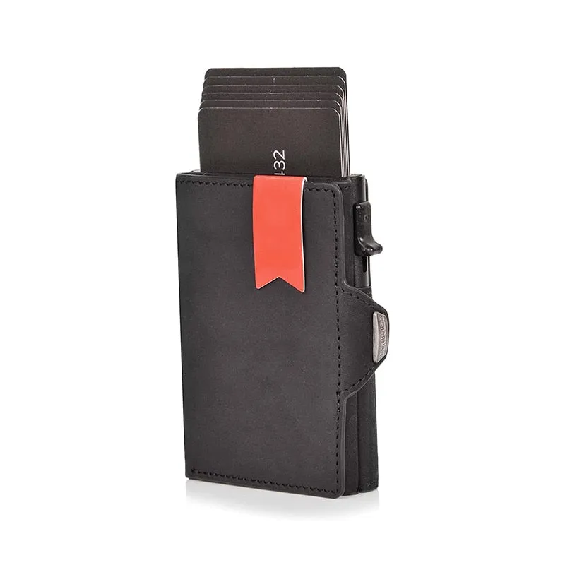 Pop-Up RFID Protection Genuine Leather Wallet