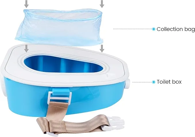 PORMYTRIP 10PCS Portable Toilet Dedicated Plastic Replacement Bags With Adjustable Retractable Rope for Car,Camping,Hiking,Boating,Long Road Trips,Traffic jam