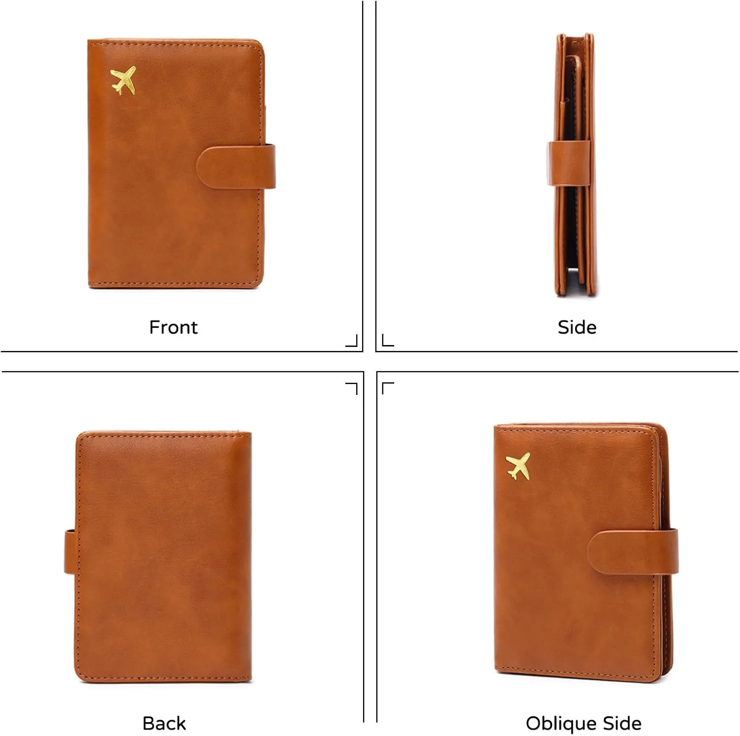 PORRASSO Passport Holder Travel Wallet with RFID Blocking Card Case Organiser PU Travel Accessories Lightweight Passport Cover for Men Women Coffee