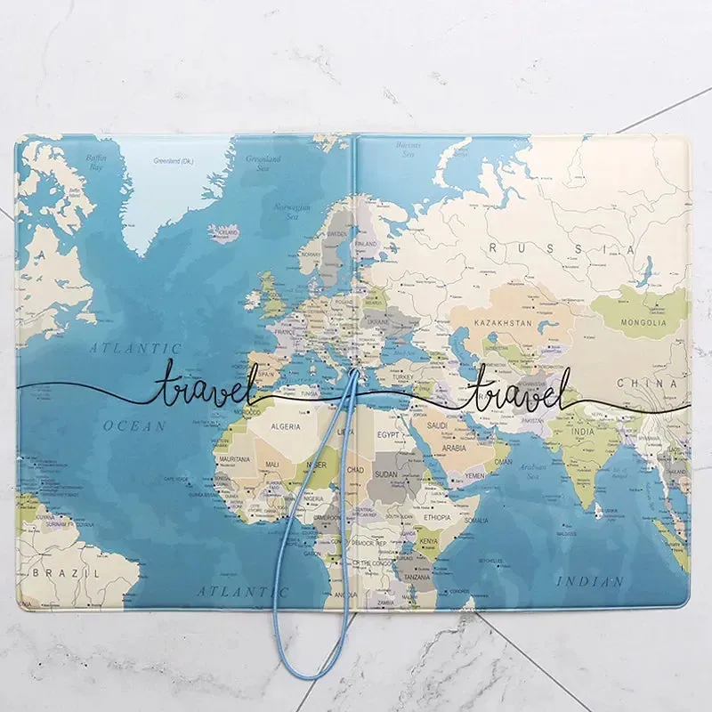 Portable Boarding Fashion Cute Cartoon Passport Cover – Men’s & Women’s PU Leather Travel Passport Holder Case, Card ID Holders (14*10cm)