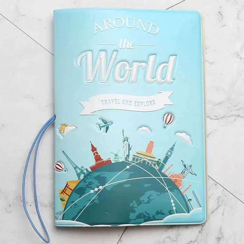 Portable Boarding Fashion Cute Cartoon Passport Cover – Men’s & Women’s PU Leather Travel Passport Holder Case, Card ID Holders (14*10cm)