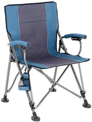 Portable Folding Camping Chair with Armrests, Aluminum Frame, 2 Cup Holders, Side Table, for Beach, Picnic, BBQ, and Outdoor Leisure