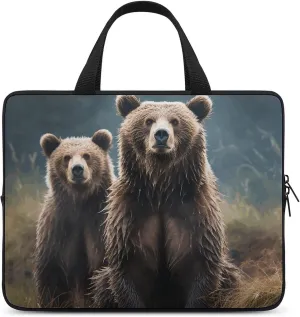 Portable Laptop Bag,Encounter Animal Bear Print Small And Lightweight Computer Bags,casual Laptop Bags,travel Laptop Bags