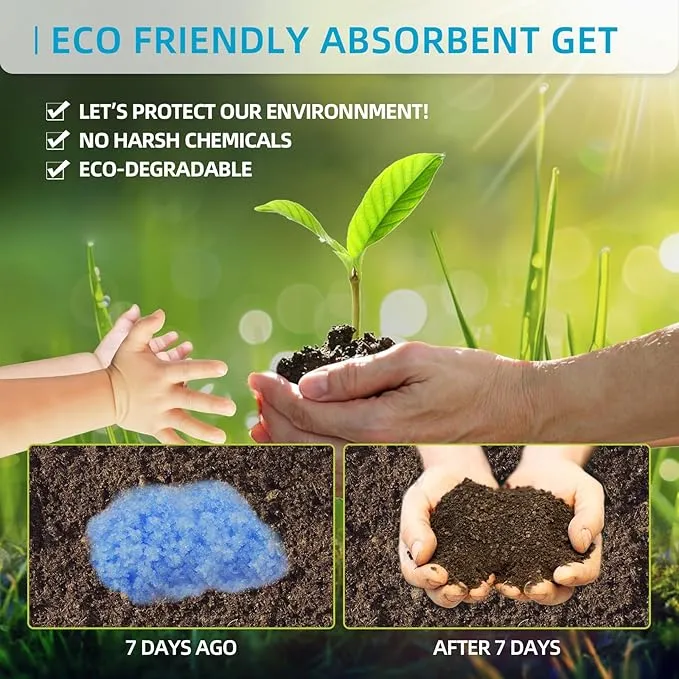 Portable Toilet Absorbent Gel Powder, 100 Pack Poo Gel for Camping Toilet Solid Waste and Urine, Eco Gel for Outdoor Recreation Hiking Fast-Acting Gel Deodorizing Treatment