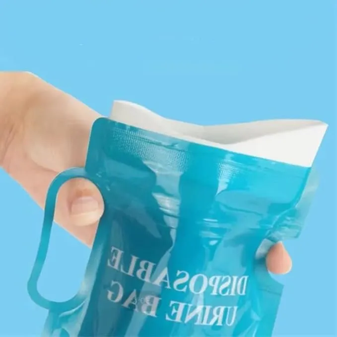 portable toilet - Disposable Vomiting & Urine Bags (6 pack)- Outdoor Personal Hygiene and sanitation - Enhanced Odor Control with Absorbent Cotton Pads, 750ml Capacity - quick solidation