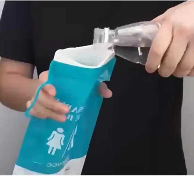 portable toilet - Disposable Vomiting & Urine Bags (6 pack)- Outdoor Personal Hygiene and sanitation - Enhanced Odor Control with Absorbent Cotton Pads, 750ml Capacity - quick solidation