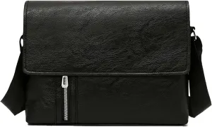 PORT&LOTUS Messenger Bags for Men - Small PU Leather Crossbody Bags