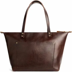 Portland Leather Goods Medium Zipper Tote Bag – Handmade, Durable & Unlined – Interior & Exterior Pockets