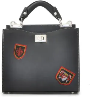 Pratesi Leather, Leather Bag for Women Lady Bag Anna Maria Luisa de' Medici Small in cow leather - Bruce Black