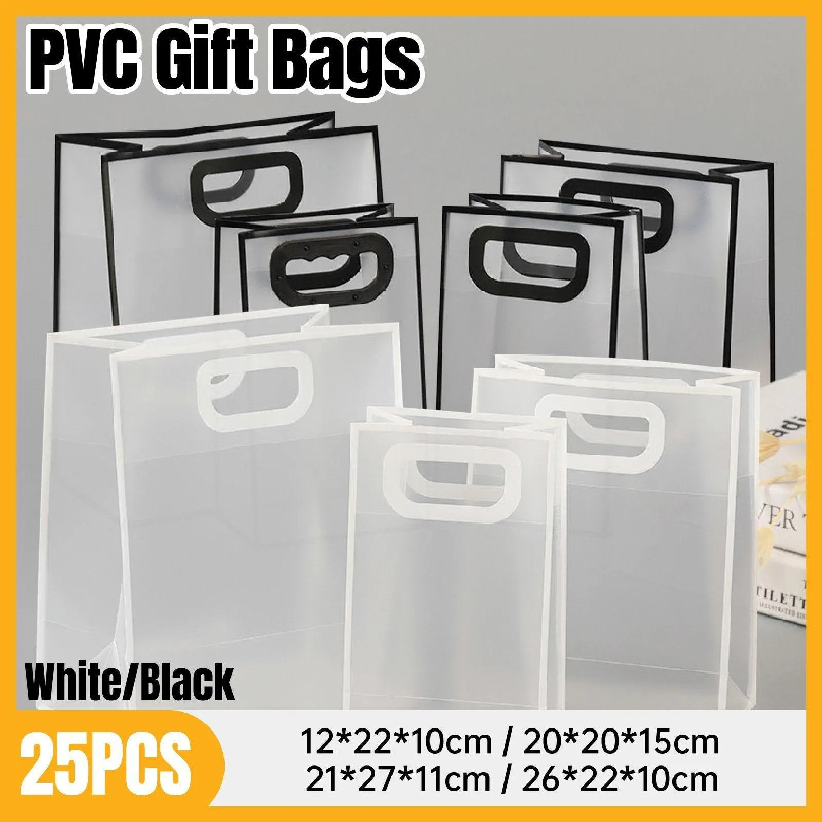 Premium PVC Gift Bags Clear Bags 25pcs