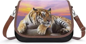 Printed Crossbody Bag Shoulder Bag PU Leather Women's Designer Satchels Thinking Tiger