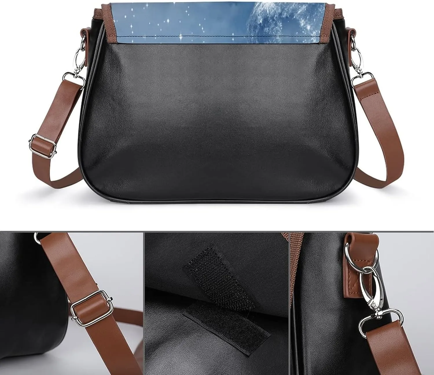 Printed Shoulder Crossbody Bag Leather Hobo Bags Medium Ladies Top Handles Satchels The Wolves