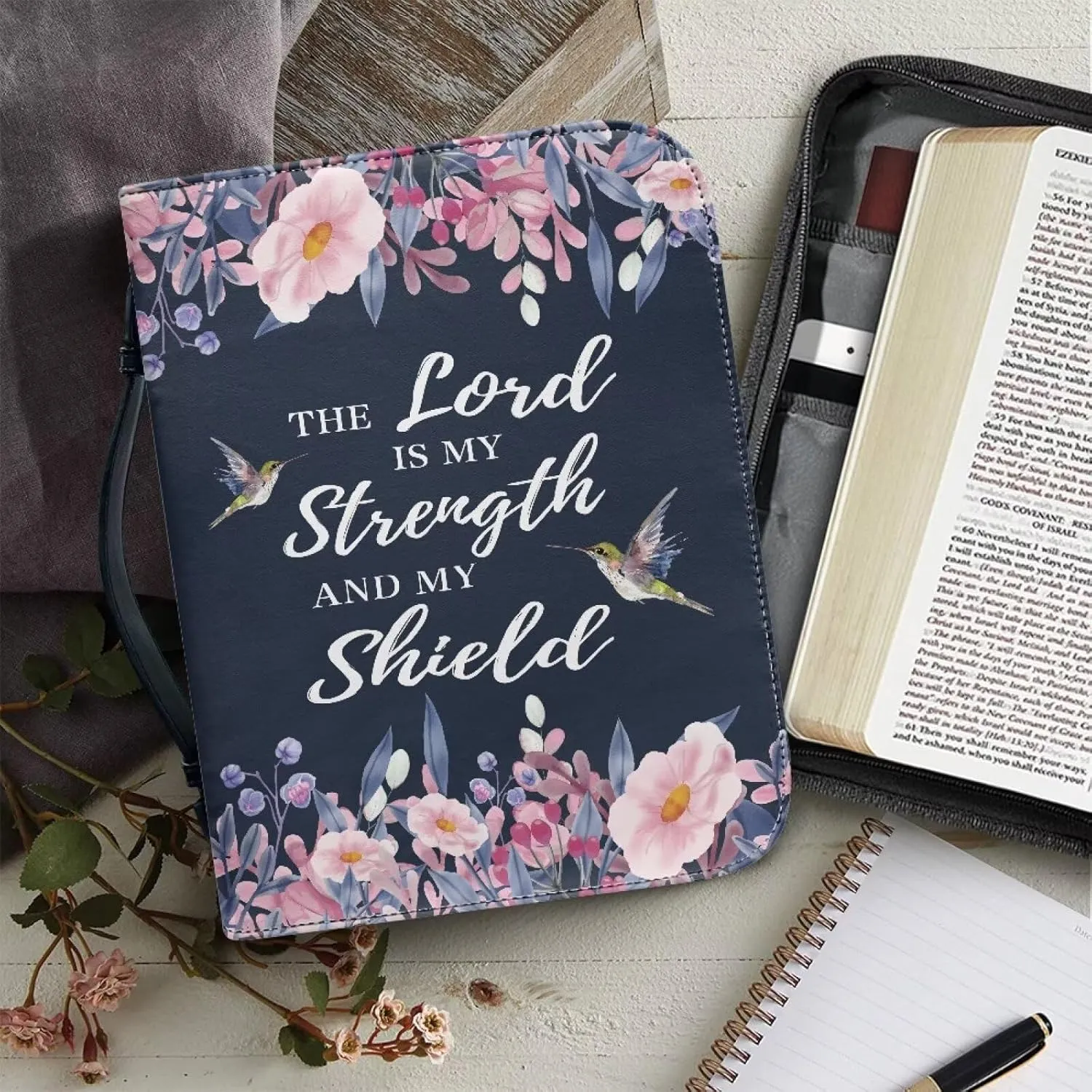 Pu Bible Cover for Women Portable Bible Bag and Totes with Internal Compartments