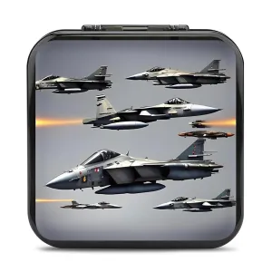 QMNBTES Aircraft Fighter Jets Switch Game Case Switch Game Holder Cartridge Case Storage 24 Games & 2 Micro Sd Card Slots, Travel Carry Cases, Portable Games Card Storage, Hard Shell, Buckle Closure