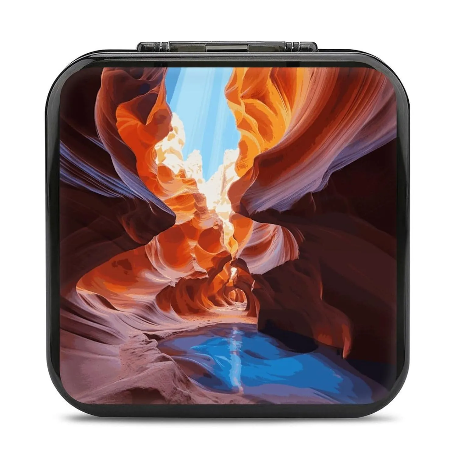 QMNBTES Antelope Canyon Switch Game Case Switch Game Holder Cartridge Case Storage 24 Games & 2 Micro Sd Card Slots, Travel Carry Cases, Portable Games Card Storage, Hard Shell, Buckle Closure