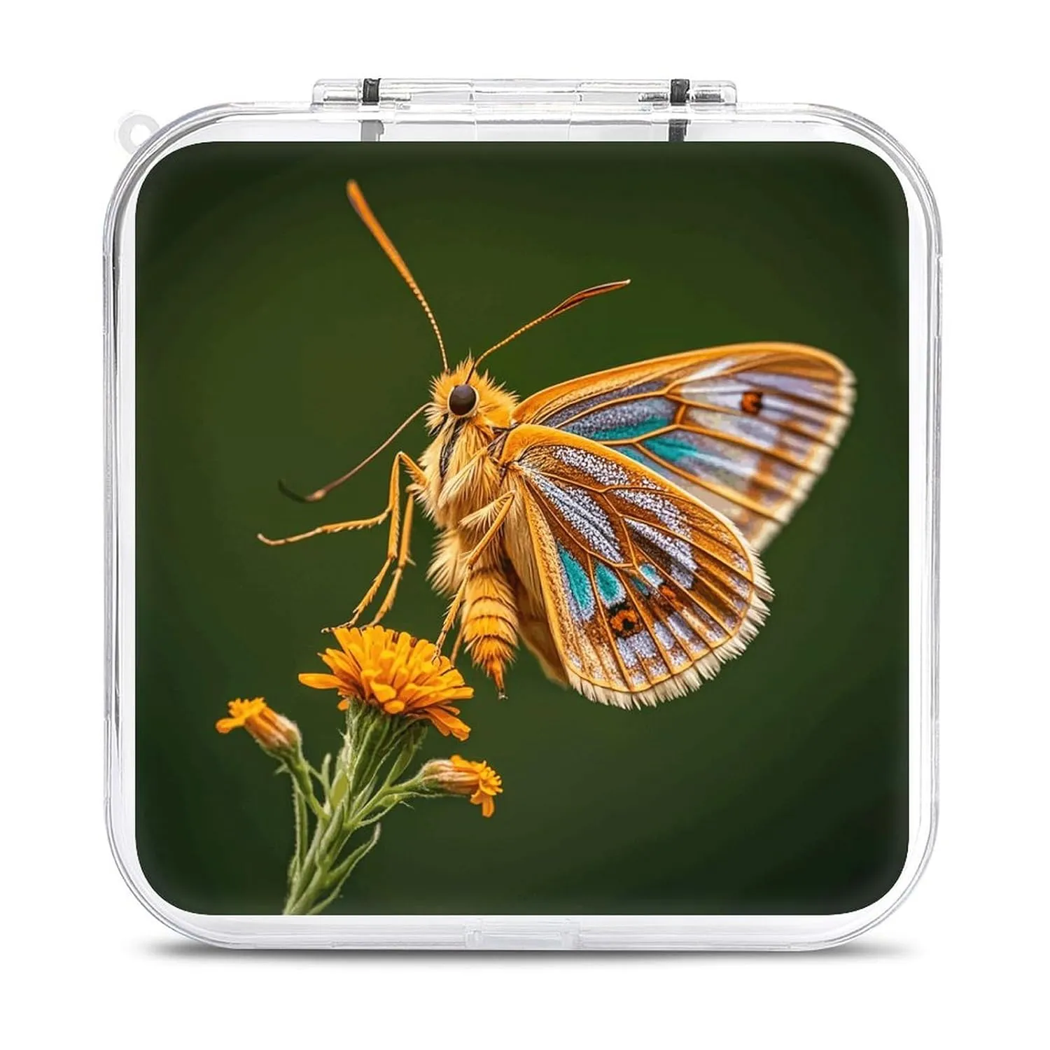QMNBTES Beautiful Moth Wings Switch Game Case Switch Game Holder Cartridge Case Storage 12 Games & 2 Micro Sd Card Slots, Travel Carry Cases, Portable Games Card Storage, Hard Shell, Buckle Closure