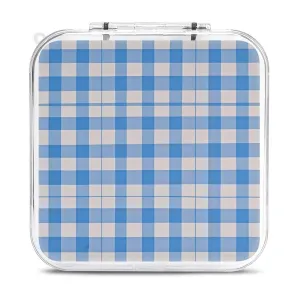 QMNBTES Blue And White Switch Game Case Switch Game Holder Cartridge Case Storage 12 Games & 2 Micro Sd Card Slots, Travel Carry Cases, Portable Games Card Storage, Hard Shell, Buckle Closure