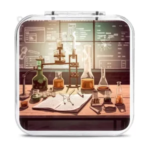 QMNBTES Chemistry Lab Switch Game Case Switch Game Holder Cartridge Case Storage 12 Games & 2 Micro Sd Card Slots, Travel Carry Cases, Portable Games Card Storage, Hard Shell, Buckle Closure