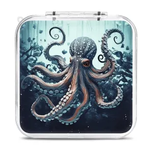QMNBTES Cool Octopus Switch Game Case Switch Game Holder Cartridge Case Storage 12 Games & 2 Micro Sd Card Slots, Travel Carry Cases, Portable Games Card Storage, Hard Shell, Buckle Closure