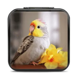 QMNBTES Cute Cockatiel Switch Game Case Switch Game Holder Cartridge Case Storage 24 Games & 2 Micro Sd Card Slots, Travel Carry Cases, Portable Games Card Storage, Hard Shell, Buckle Closure