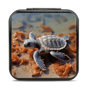 QMNBTES Cute Sea Turtle Switch Game Case Switch Game Holder Cartridge Case Storage 24 Games & 2 Micro Sd Card Slots, Travel Carry Cases, Portable Games Card Storage, Hard Shell, Buckle Closure