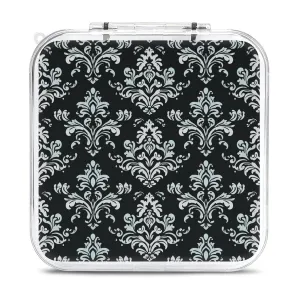 QMNBTES Damask Pattern Switch Game Case Switch Game Holder Cartridge Case Storage 12 Games & 2 Micro Sd Card Slots, Travel Carry Cases, Portable Games Card Storage, Hard Shell, Buckle Closure