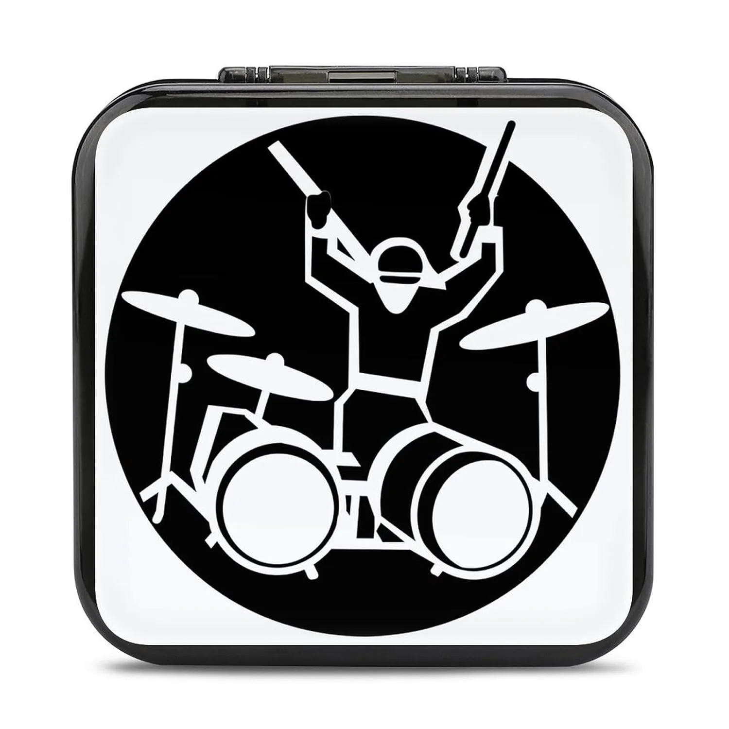 QMNBTES Drummer Switch Game Case Switch Game Holder Cartridge Case Storage 24 Games & 2 Micro Sd Card Slots, Travel Carry Cases, Portable Games Card Storage, Hard Shell, Buckle Closure